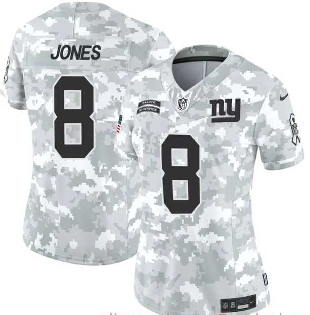 Womens New York Giants #8 Daniel Jones 2024 F.U.S.E Arctic Camo Salute To Service Limited Stitched Jersey Dzhi->new york giants->NFL Jersey